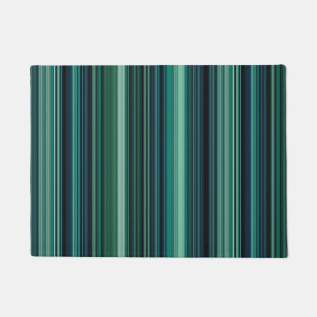 Felpudo Aqua Blue and Teal Stripes (Anverso)
