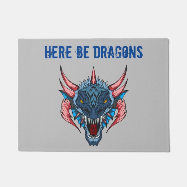 Felpudo Aquí hay dragones (Anverso)