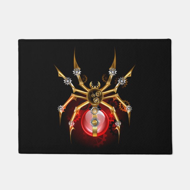 Felpudo Araña de vapor sobre negro (Anverso)