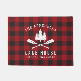 Felpudo Árbol de la casa del lago del campo rústico de pro