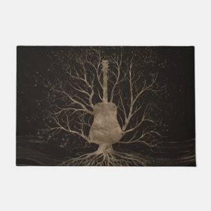 Felpudo Árbol de la música de la guitarra - oro y marron