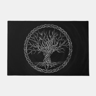 Felpudo Árbol de la vida - Yggdrasil - grayscale
