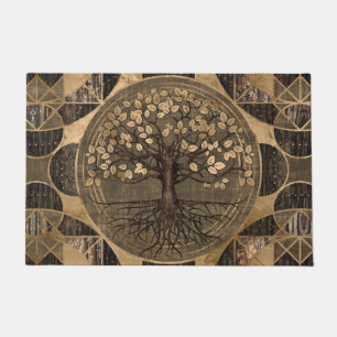 Felpudo Árbol de la vida - Yggdrasil - madera y oro