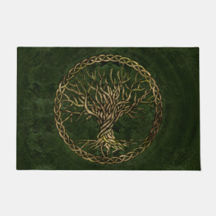 Felpudo Árbol de la vida - Yggdrasil - verde y oro