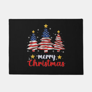 Felpudo Árbol de Navidad Bandera Americana Divertida Bande