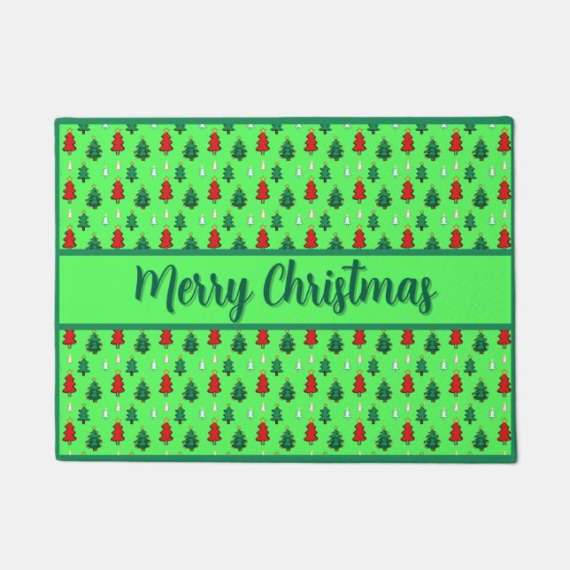 Felpudo Árbol de Navidad con estrella de patrón ininterrum (Anverso)