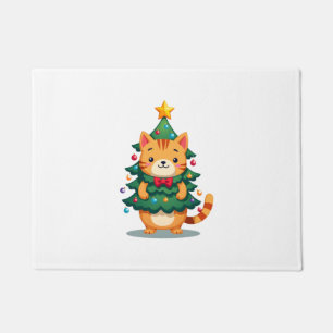 Felpudo Árbol de Navidad con Gato Jengibre Navidades Diver