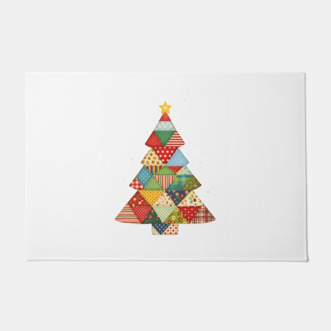 Felpudo Árbol de Navidad de Colcha Amantes de la Colcha Fe (Anverso)