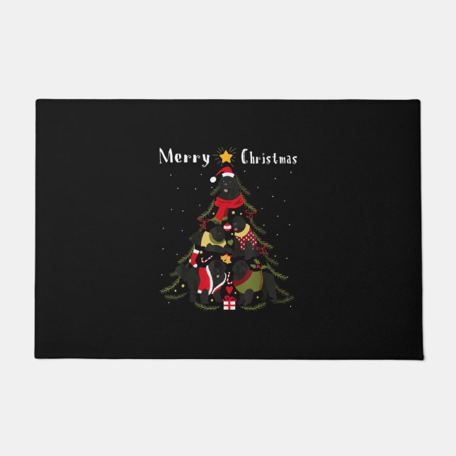 Felpudo Árbol de Navidad de Terranova amante del perro (Anverso)