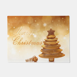 Felpudo Árbol de navidad elegante del oro