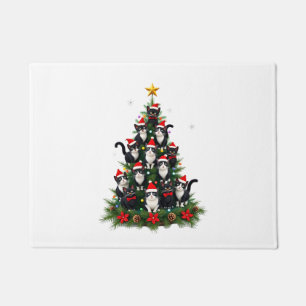 Felpudo Árbol de Navidad Gato Esmoquin Luces de Gato Esmoq