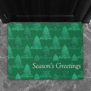 Felpudo Árbol de Navidad Moody   Personalizado Verde azula
