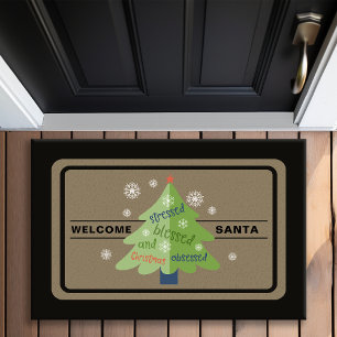 Felpudo Árbol de Navidad Obsesionado y Bendecido