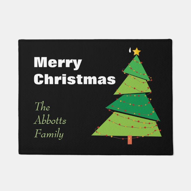 Felpudo Árbol de Navidad personalizado (Anverso)