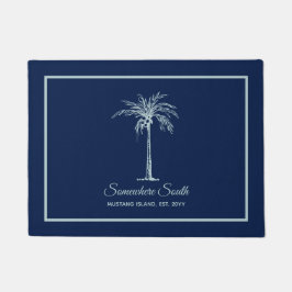 Felpudo Árbol de Palma Azul Moderno Pálido Personalizado