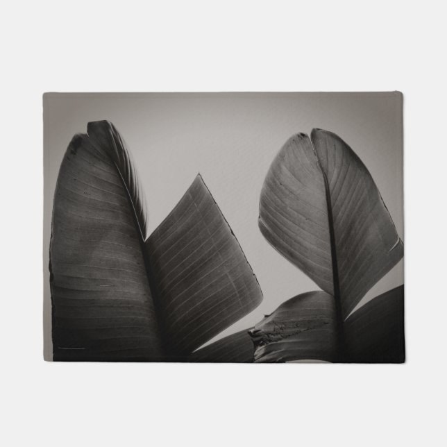 Felpudo Árbol de plátanos negro y blanco (Anverso)