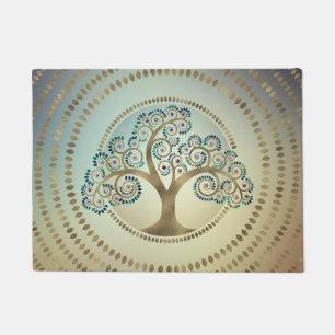 Felpudo Árbol de vida Espiral Dorada y Mármol
