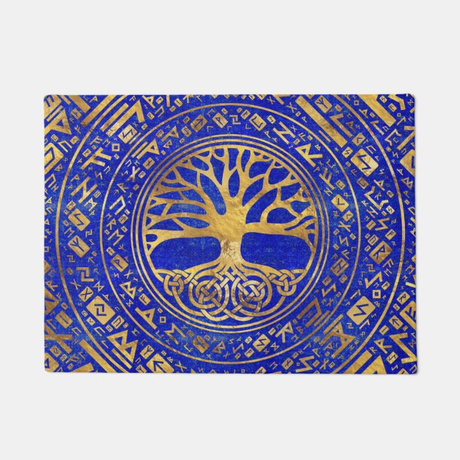 Felpudo Árbol de vida - Yggdrasil - Lapis Lazuli (Anverso)