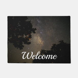 Felpudo Árboles de la Vía Láctea Bienvenida Doormat