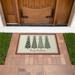 Felpudo Árboles de Navidad Rústicos Personalizados