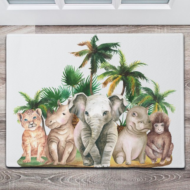 Felpudo Árboles de palmas de animales de Safari (Subido por el creador)