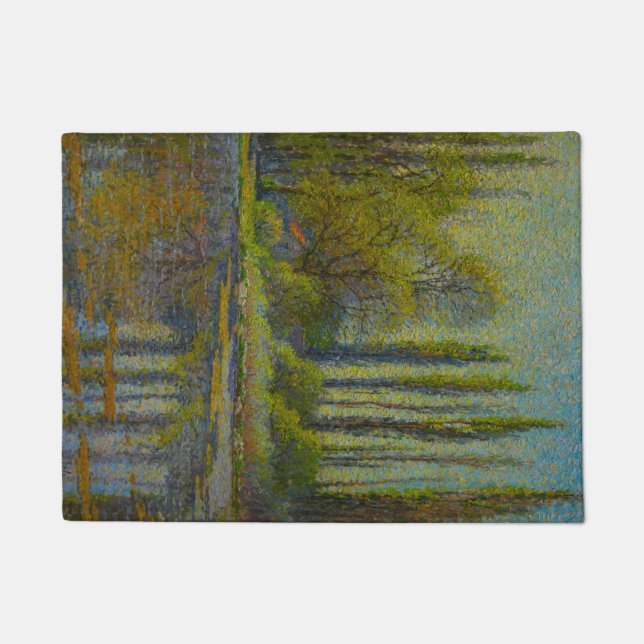 Felpudo Árboles populares en primavera (paisaje de Utah) ( (Anverso)