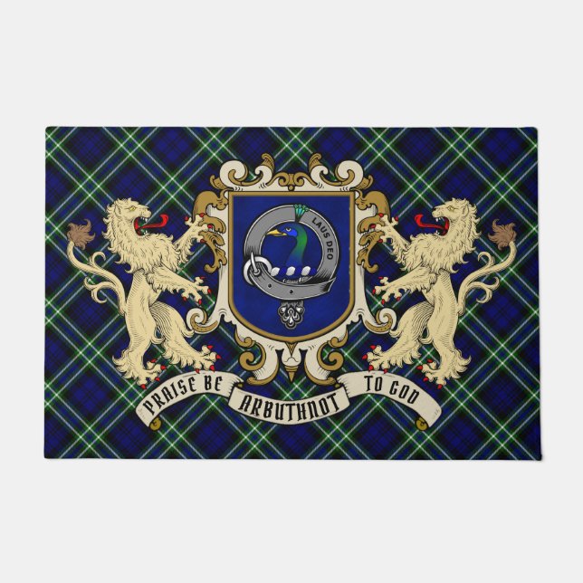 Felpudo Arbuthnot Clan Badge & Tartan (Anverso)