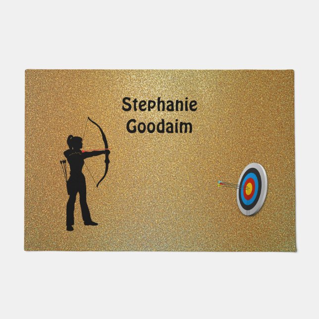 Felpudo Archery Female Archer silhouette and Target (Anverso)