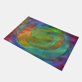 Felpudo Arcoiris espiral con alivio y tiras desordenadas