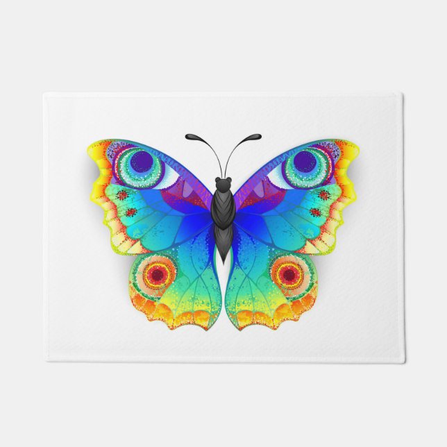 Felpudo Arcoiris mariposa Peacock Eye (Anverso)