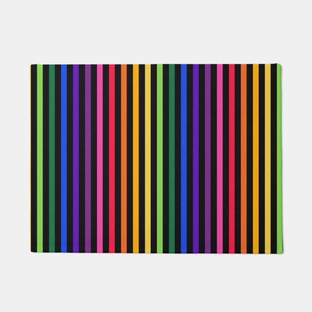 Felpudo Arcoiris y rayas negras (Anverso)