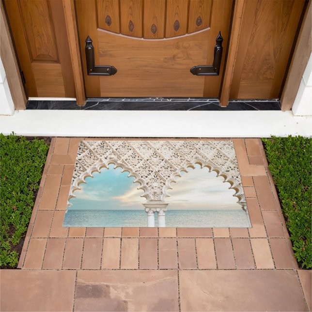 Felpudo Arcos de ensueño oceánico al atardecer #2 #wall #a (Exterior)