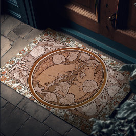Felpudo Ardillas Art Deco quemadas Sienna Walter Crane