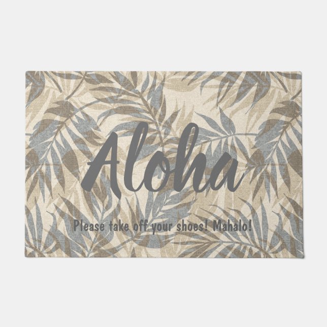 Felpudo Areca Palms Vintage tropical hawaiano (Anverso)