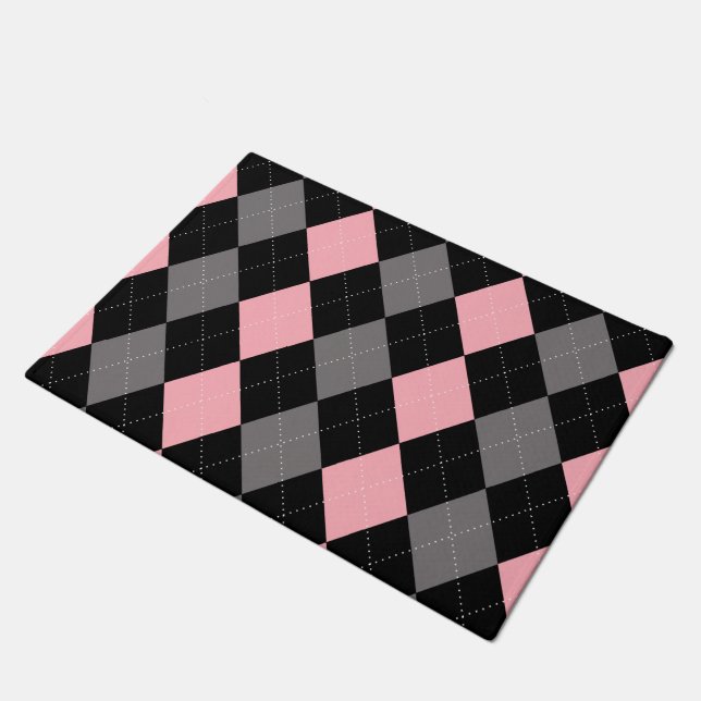 Felpudo Argel gris negro rosado retro (Angular)