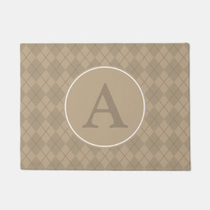 Felpudo Argyle Family Monograma Brown Doormat Rug