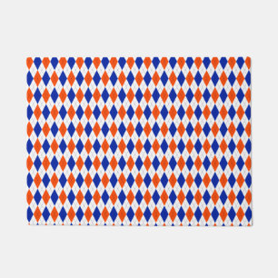 Felpudo Argyle naranja y Diamante Azul