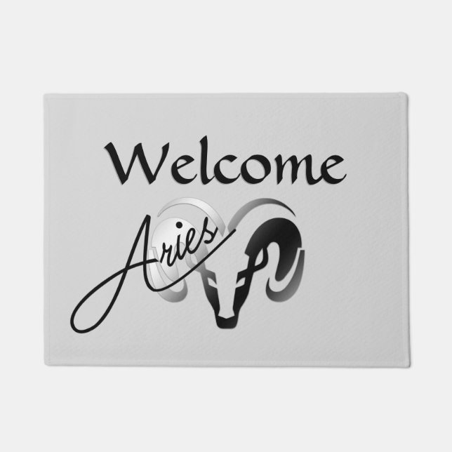 Felpudo Aries plateados Ram Zodiac (Anverso)