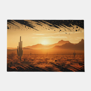 Felpudo Arizona Sunset Sahuaro Desert Southwest