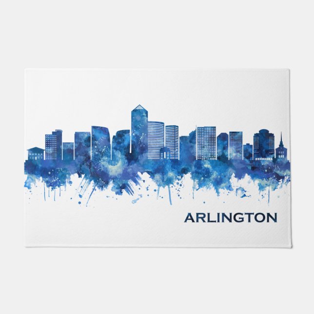 Felpudo Arlington Virginia Skyline Blue (Anverso)
