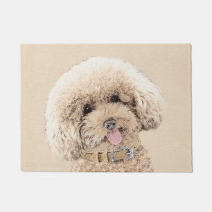 Felpudo Arroz de juguete en miniatura de perro crema marró