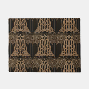 Felpudo Art Nouveau, art deco, negro, bronce, elegante, mo