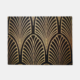 Felpudo Art Nouveau, art deco, patrón de ventilador, bronc