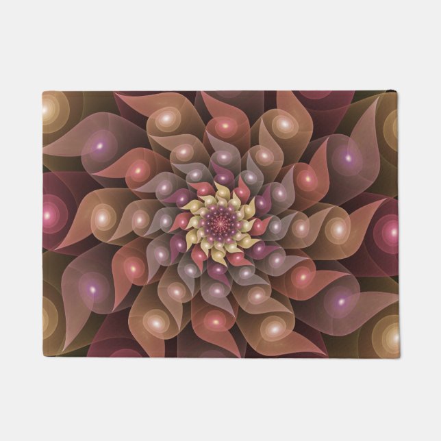 Felpudo Arte abstracto moderno de flores brillantes surrea (Anverso)