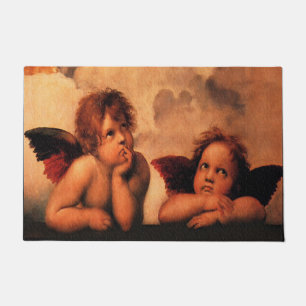 Felpudo Arte angelical de la querube de Raphael