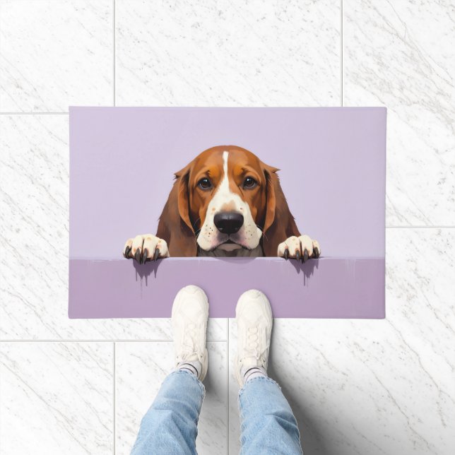 Felpudo Arte de Alfombrilla Basset Hound (Interior)