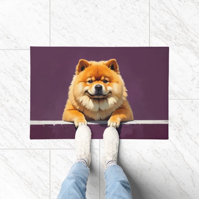 Felpudo Arte de Alfombrilla de Perro Chow Chow (Interior)