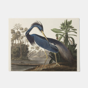 Felpudo Arte de Ave de Garza de Louisiana Vintage Audubon