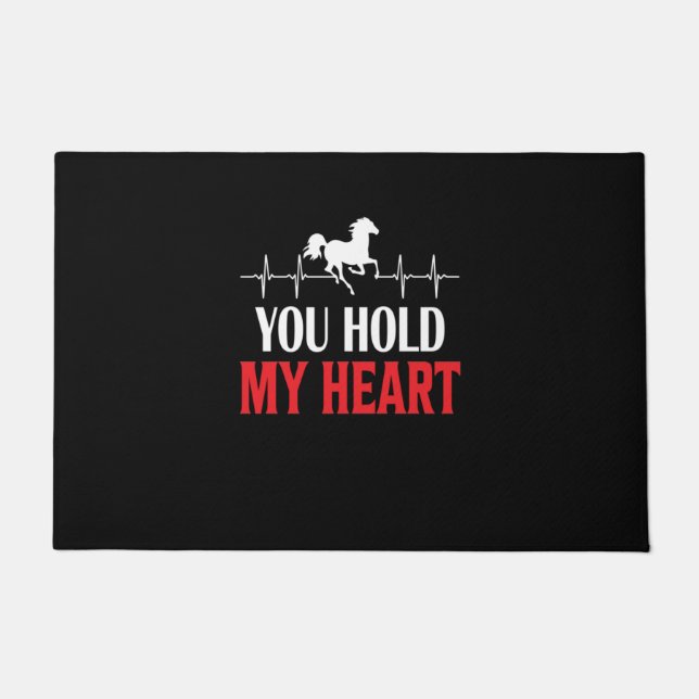 Felpudo Arte De Caballo Que Sostenes Mi Corazón (Anverso)