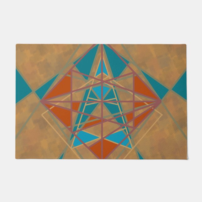 Felpudo Arte de diseño de estrella india del desierto del  (Anverso)